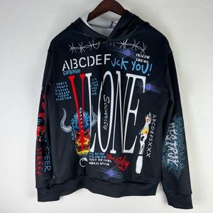 FYEARFOX Colorful Letter Print Long Sleeve Pullover Harajuku Y2K Hoodies
